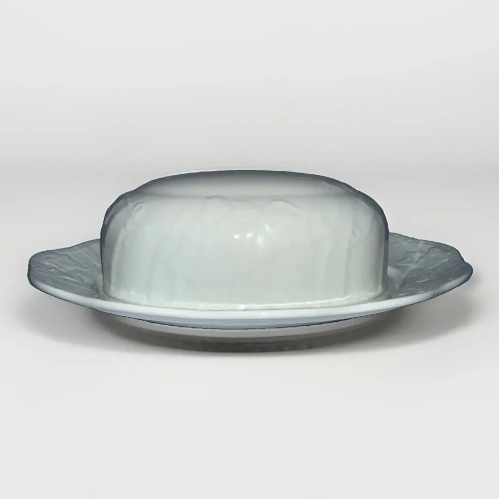 Vintage Mikasa Parisian Ivy Butter Dish China Tableware 8.5” Off White